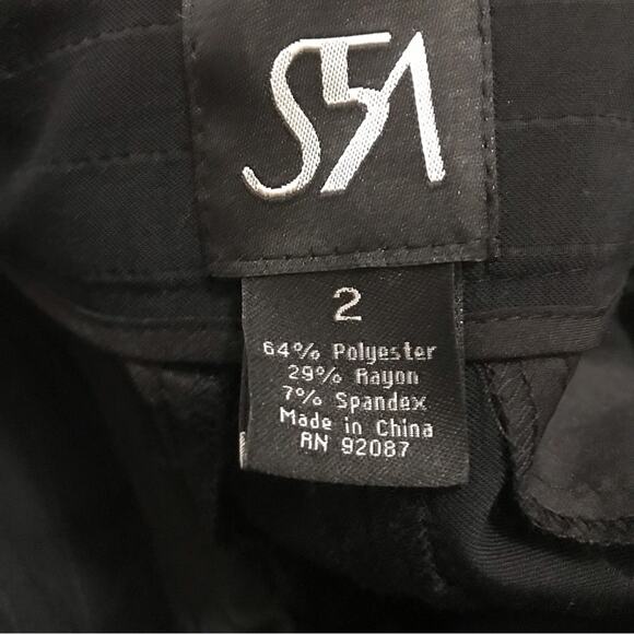 Saks Fifth Avenue S5A Beth Fit Pinstripe Black Pants Size 2 - Picture 7 of 9